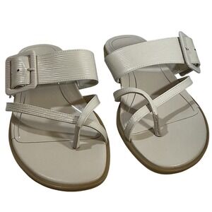 Vionic Julep Cream Orthaheel Toe Loop Buckle Slide Sandals Womens 7 Wide